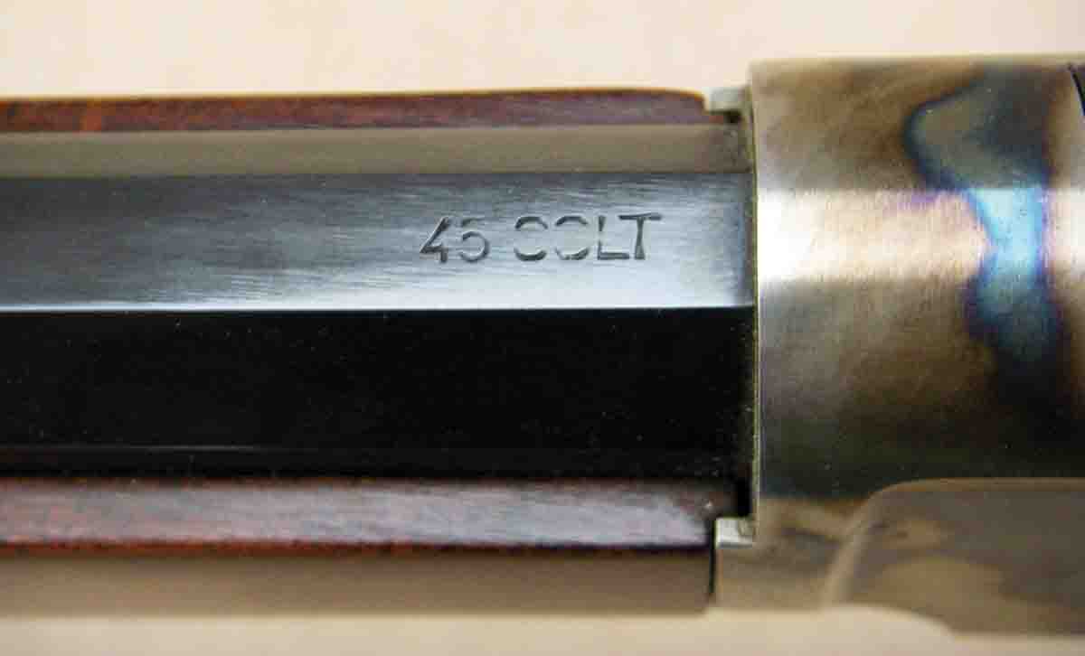 The barrel is stamped “45 COLT.”